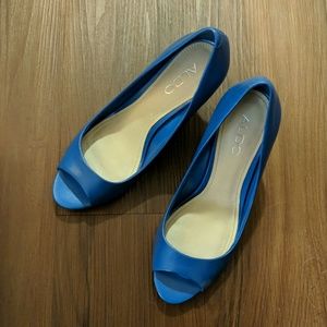Aldo Blue Peep Toe Heels